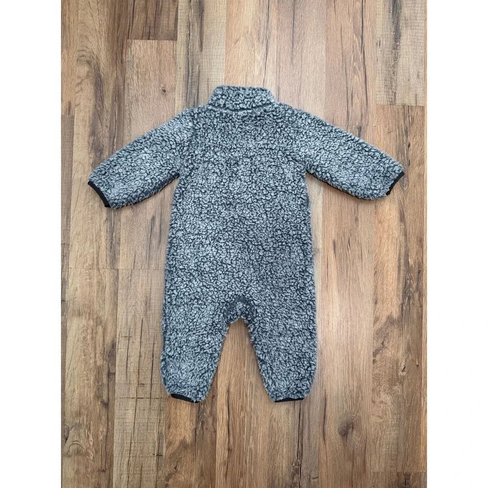 Carter's Baby Sherpa Fleece One Piece 6M Gray Cozy Zip‎ Suit Winter